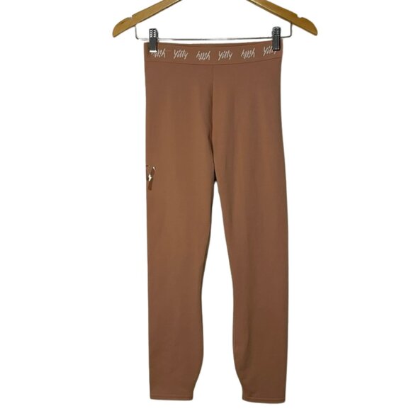 Yitty Lizzo Fabletics High Waisted Seamless Shaping Logo Leggings Tan - Picture 4 of 10